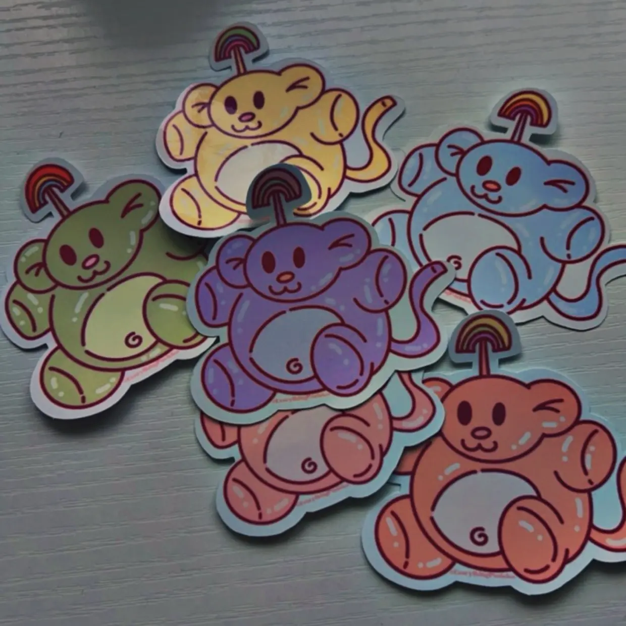 Rainbow monkey stickers