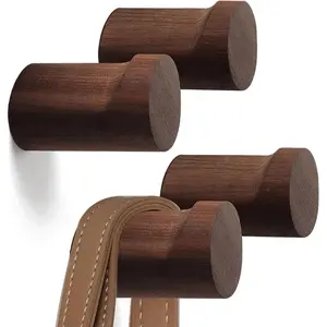 Decorative Wooden Wall Hooks and Small Cute Black Rustic Hooks Heavy Duty for Cubicle Hanging Coats,Towel,Picture,Hat,Purse,Key Hook,, Leashes Installation Minimalist