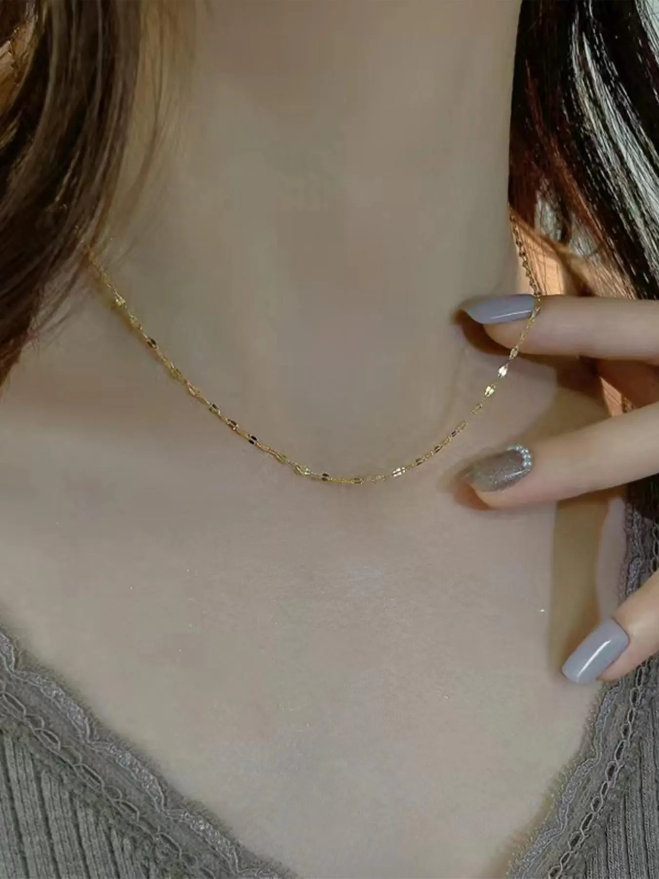 Simple Plain Stainless Steel Chain Necklace, Fashion Jewelry for Party, Daily Clothing Decor, Trendy All-match & Exquisite Jewelry for Birthday Gift, Casual Style Necklaces