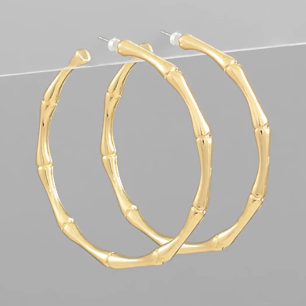 Bamboo Hoop Earings