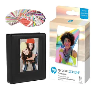 HP Sprocket 2.3 x 3.4" Zink Sticky Back Photo Paper (50 Sheets) Starter Bundle
