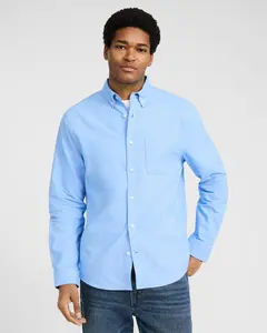 Express Regular Solid Cotton Long Sleeve Oxford Shirt