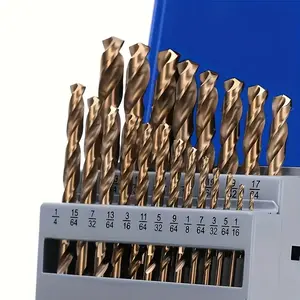 13 Piece Cobalt Drill Bit Set M35 High-Speed Steel Round Handle, Durable Precision Marking Guide for Stainless Steel Cast Iron Wood Plastic