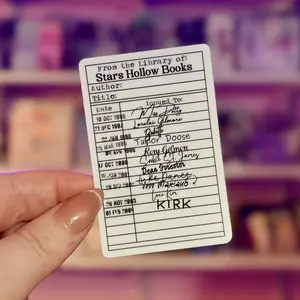 TV Show Inspired Borrow Card Sticker – Durable Waterproof Bookish Decal
