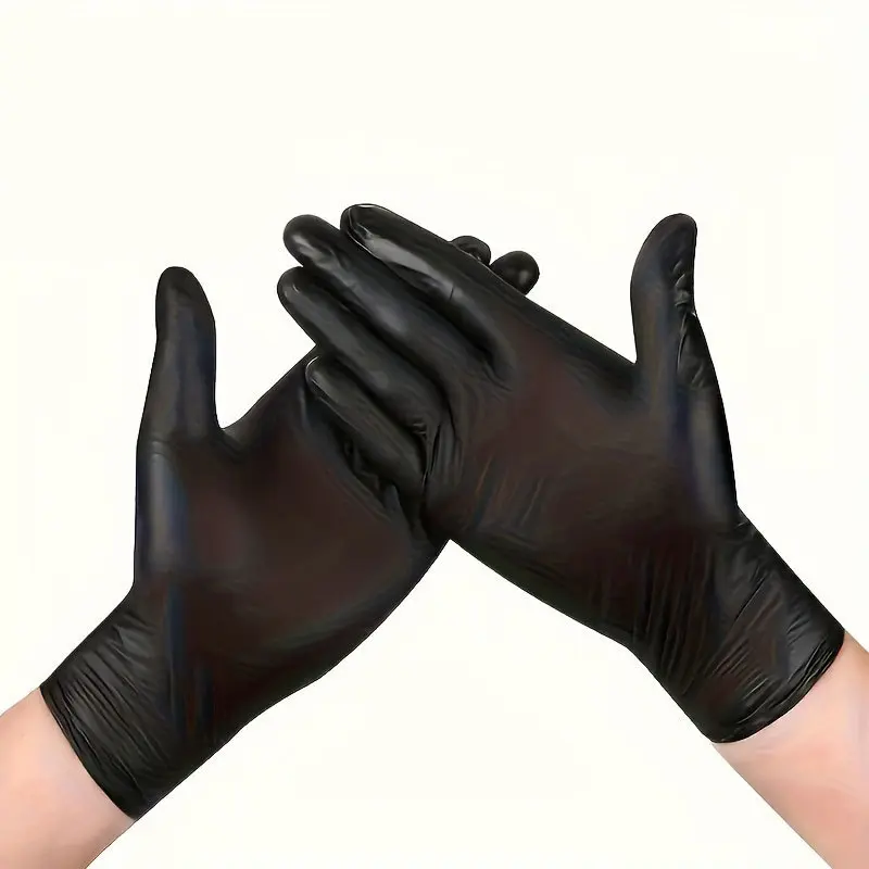 100/200PCS Size L Disposable Black Nitrile Gloves, Heavy-Duty Waterproof Food-Safe Latex-Free Powder-Free Chemical-Resistant Medical Grade Gloves for Work, Cleaning, Home Care Essentials (Sohochic, Thanksgiving/Black Friday Gift Finds)