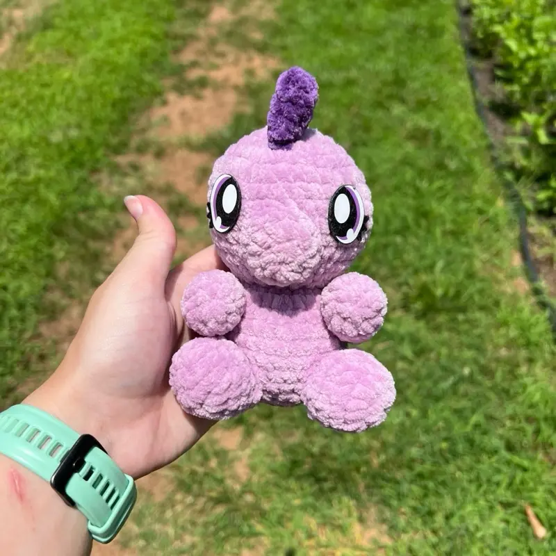 Hand Crocheted Purple Dinosaur