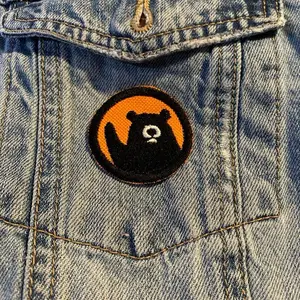 Waving Bear Embroidered Patch – Cute Iron On or Sew On or Hook