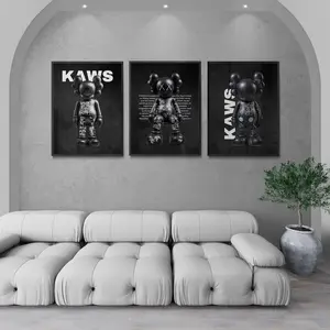 Kaws Graffiti Black and White Poster, Hypebeast Toys, Figure Printable Wall Art,Decor, Gift for Boyfriend