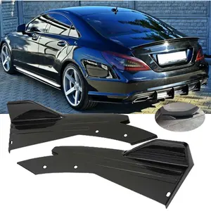 Rear Bumper Lip Side Splitter Diffuser Spoiler Glossy Black For Mercedes Benz