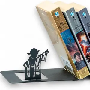 Black Metal Bookend – Cute, Unique, Geeky Decor for Home, Office & Kids Room – Heavy Duty, Non-Slip Minimalist Bookends for Shelves