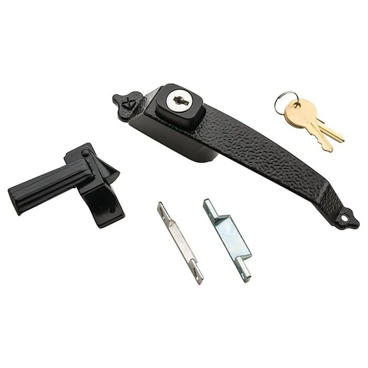 National Hardware Antitheft Latches & Bolts - Black Door Lock, Dual Locks, Luxurious Texture, Interior Locking Mechanism, Exterior Key Access, High Quality Durability, Fits 3/4-1 1/4 in Doors, Antitheft Lock Latches & Bolts