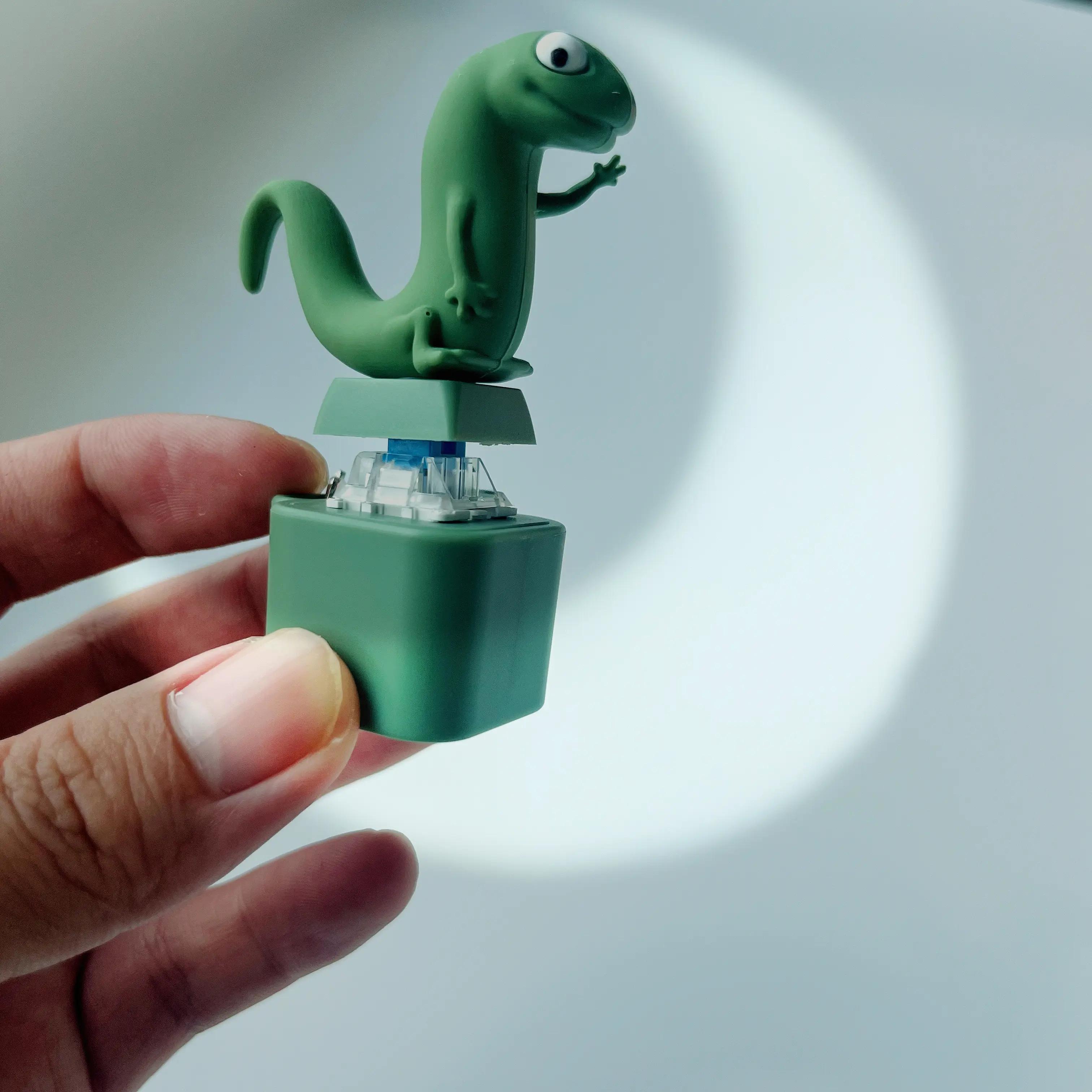 Lizard Keychain Sound Fidget Toys,Rechargeable Lizard Anxiety Relief Keychain Button Toy with Colorful Light & Sound, Fun Portable Anxiety Relief Toy