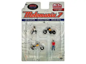 Motomania 7 Chopper Biker Diecast 1:64 Scale Model - American Diorama AD76520