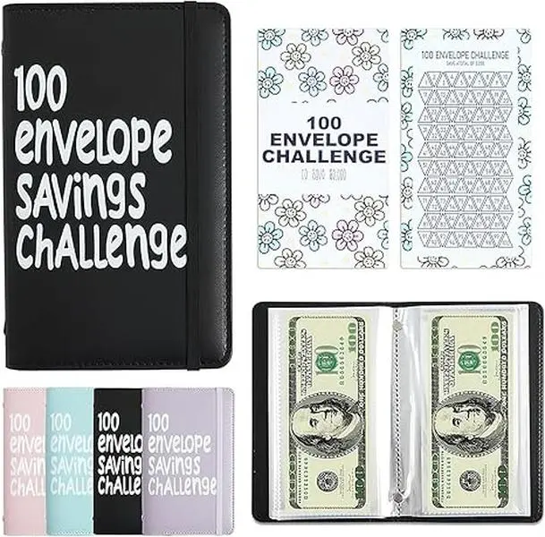 2026 New Model 100 Envelopes Money Saving Challenge with Cute Stickers, Money Saving Binder with Cash Envelopes, Budget Binder Savings Challenge Book for 100 Day to Save $5,050 for Budgeting Planner