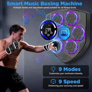 Music Boxing Machine, Smart Bluetooth Boxing Trainer with Gloves, 9 Modes & 9 Speeds, Wall Mounted Music Punching Machine for Kids & Adults, Home Office Gym Workout, Large Size Electronic Boxing Target