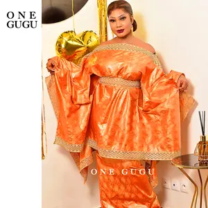 MADASHIKI Two Piece Set with Loincloths African Bazin Dress With Loincloths For Women Wedding Bride Party Dress Plus Size Traditional Basin Riche Dashiki