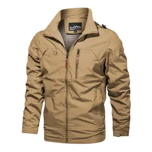 Men's lightweight foldable running jacket stand up collar pilot jacket hooded design, suitable for daily commuter jackets for hiking, cycling, camping and other leisure and outdoor, with comfortable fabrics