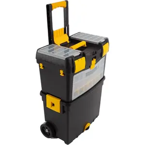 Rolling Tool Box with Wheels, Foldable Handle, and Removable Top – Toolbox Organizers and by
