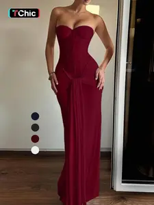 Elegant Strapless Dress, Bodycon Slim Fit Maxi Dress, Perfect for Formal Parties & Special Occasions Elegant Strapless Dress, Bodycon Slim Fit Maxi Dress, Perfect for Formal Parties & Special Occasions