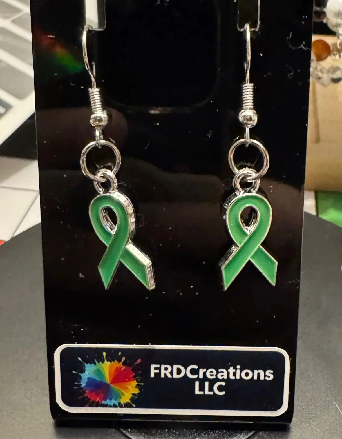 Handmade Mental Health Awareness Ribbon Earrings