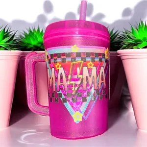 Retro MAMA 34oz Trucker Mug - Perfect for Your Morning Drinks - Drinkware, Cup Reusable Tumbler Washable Coffee Beverage Lid Stylish Reuse