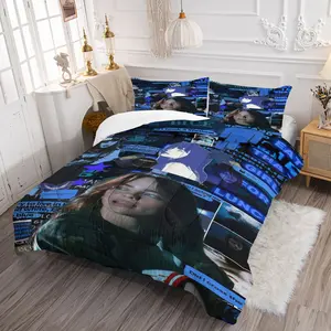 Fancy Print Bedding Set, Cool Girl Pattern Bedroom Suite, Includes 1 Quilt and 1/2 Coreless Fitted Sheet, Comfortable Sleeping Essentials