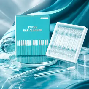 Sticky Ear Cleaning Sticks, 24-Pack Reusable Adhesive Ear Swabs with Soft Flexible Tips & Storage Case, Washable Ear Cleaner Picks for Adults, Earwax Remover Sticks