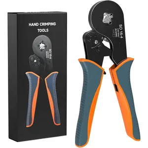Wire Ferrule Crimping Tool,  Square Jaw Wire Crimping Pliers AWG 28-5 Self-Adjustable Ratchat Ferrule Terminals Crimper for Wire Terminals Cables End-sleeves