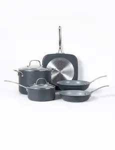 COMMERCIAL CHEF 7-Piece ECOPAN Hard Anodized Aluminum Cookware Set, Ceramic Non-Stick Non-Toxic Pots and Pans Set with Lids, Induction Kitchen Cooking Set, Oven & Dishwasher Safe, PFOA & PTFE Free