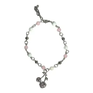 Cherry Glo Handmade Anklet 9-10" Stainless Steel/Alloy Tarnish Resistant Beaded Anklet for Women Fever Dreamz