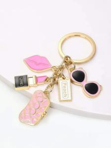 fashion lip designed keychain, cute pink keychain for gifts, wallets, school bags, backpacks, bag charms, fashion accessories for women & girls, cool keychains