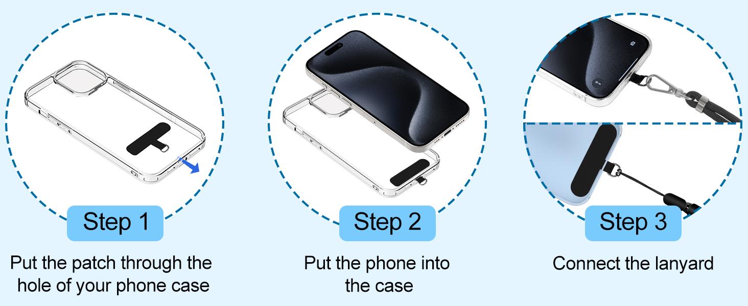 Phone Lanyard 2 Pack Adjustable Crossbody Neck Strap and 2 Wrist Straps with Tether Tabs Compatible with Smartphones