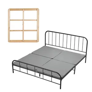 fathersdaygift VEVOR King Size Bunkie Board, 1.5 in Bed Board Slats with 200D Oxford Cloth, Wooden Mattress Support for King Size Bed, Easy Assembly Support under Mattress, 4 Piece, Gray