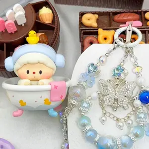 Handmade Chain Set with All Cutie IP Beans Festive Tassel and Beaded Design Perfect for Bags Phones and Keys High-Quality Material Authentic Accessory