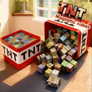 Tnt Magnetic Building Blocks Set, Choking Hazard Warning, No Battery Required, Unisex Toy for Ages 4-12, Free Assembly Puzzle Game, Creative Building Block