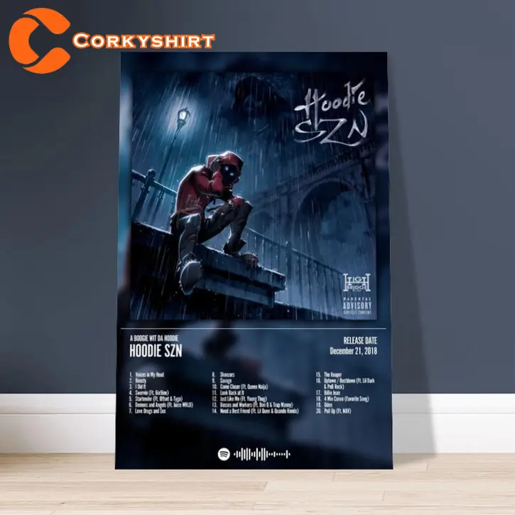 A Boogie Wit Da Hoodie Hoodie Szn Themed Glossy Photo Poster, Home Decor Wall Art, Ideal Gift for Sports Enthusiasts