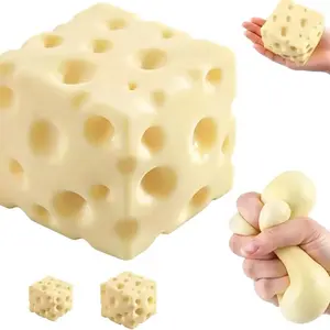 Memorial Day Moldable Squishy Cheese Block, Giant Yellow Fidget Toy with Slow Rebound, ASMR Stress Ball with Squeeze Feature for Play & Relaxation