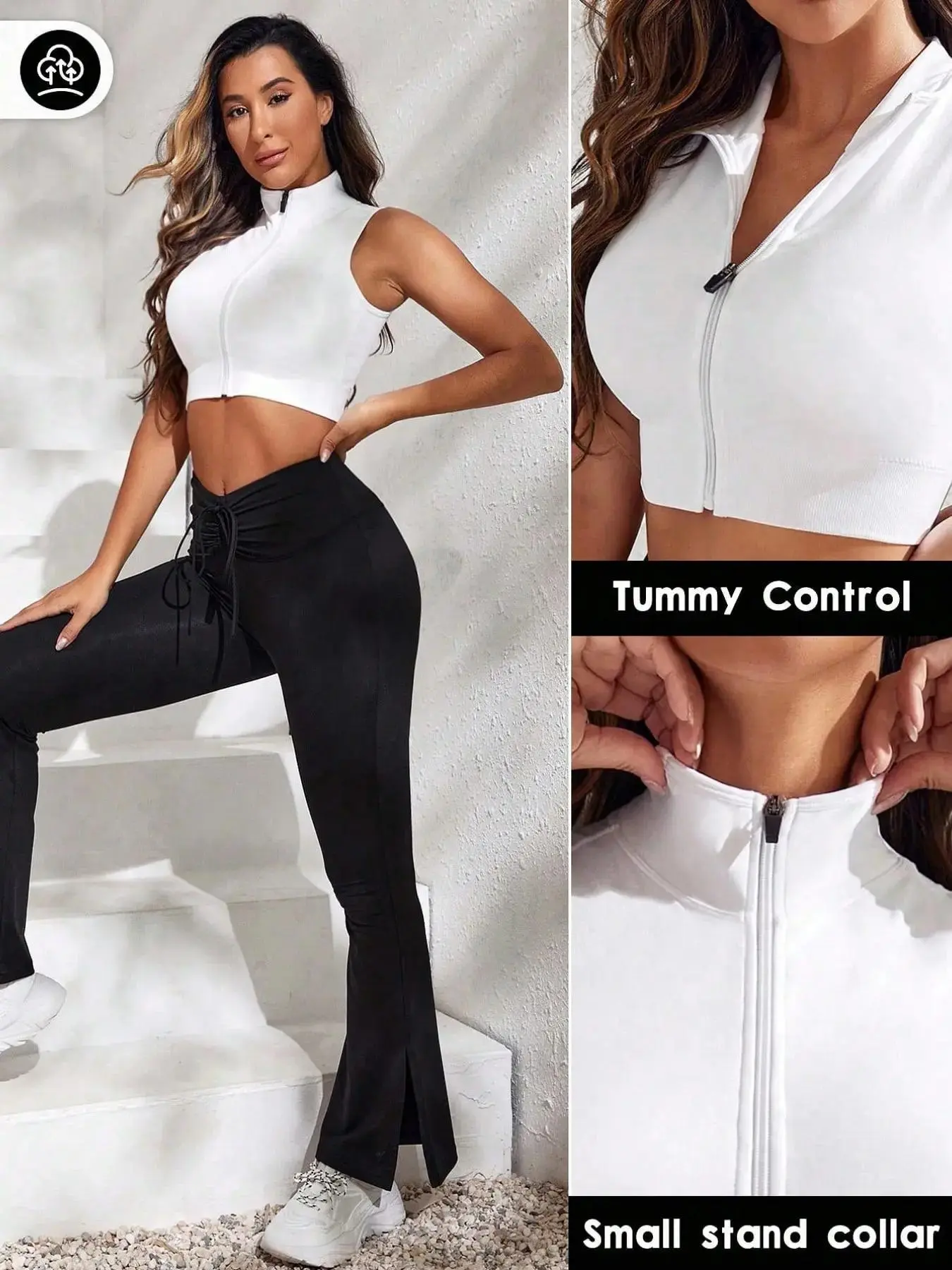 Women's Spring Summer Knitted Zipper Sports Tank Top, Sexy Stand Collar Sleeveless Yoga Fitness Workout Activewear Vest, performance fit, athleisure style, sleek line, gym essential
