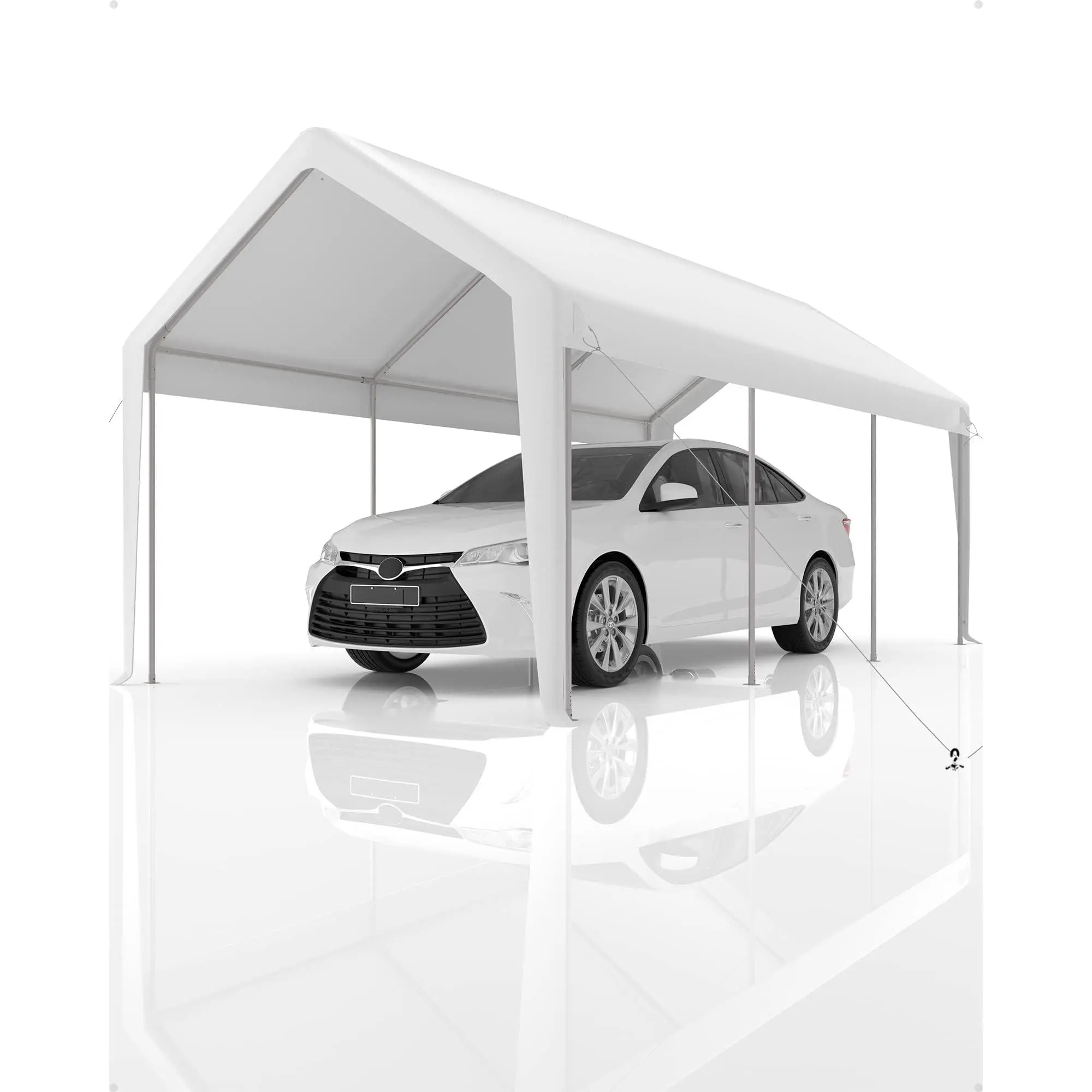 Garvee Carport Canopy Replacement Cover 13x20, Heavy Duty Waterproof 200G PE Canopy Top for Outdoor Canopy Tent, UV & Wind Resistant Tarp for Patio, Car, Boat, White