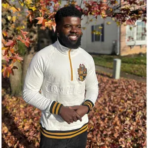 Alpha White Quarter Zip Sweatshirt