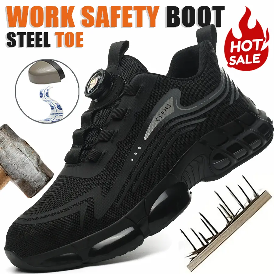 Men's Steel Toe Shoes Indestructible Anti Puncture Work Safety Protection Boots