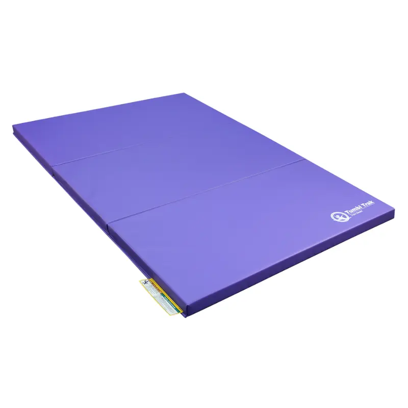 Tumbl Trak Folding 4x6 ft Size Shock-Absorbent Athletic Grade Crosslink Foam Floor Tumbling Mat - Mesh-Free Bright Pastel Design, Solid Foam Cells, Activity Tumbling Mats, Fitness Equipment for Gymnastics
