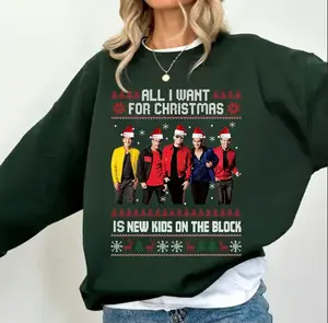 All I Want For Christmas Is NKOTB, Christmas Knitted Style, Trendy Minimalist Sweatshirt – Soft Touch, Feels Like a Favorite