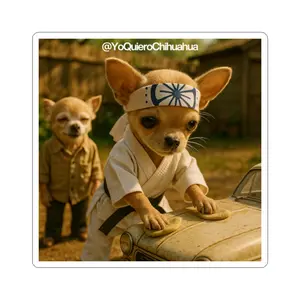 YoQuieroChihuahua Stickers - Karate Kid Mr. Miyagi - Dog Lover Gifts, Pet Decor, Laptop Stickers, Car Stickers, Fun Animal Stickers