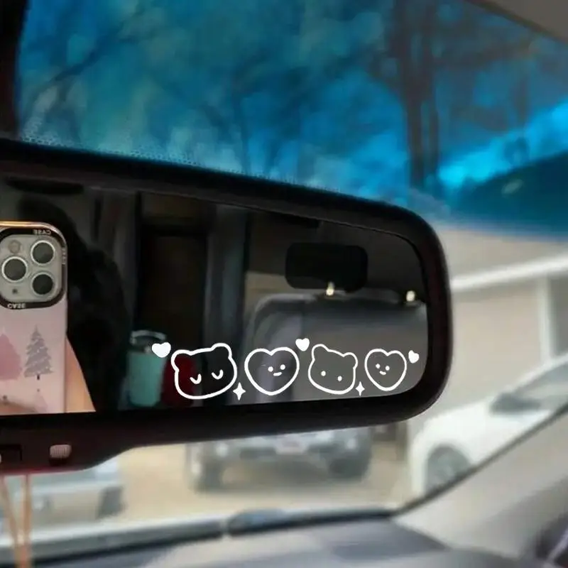Cartoon Cute Bear & Heart Pattern Car Sticker, Cute Car Interior Decal, Car Decoration Stickers