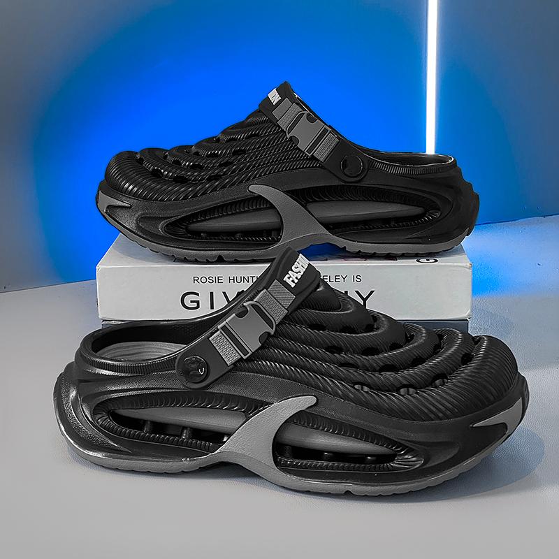 Summer Men's Clogs Outdoor Thick Sole Non-Slip Odor Resistant Durable Quick Drying Soft Beach Sandals