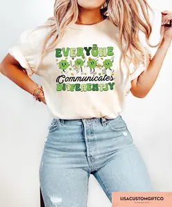 Everyone Communicate Differently SLP St Patricks T-shirt, St Patricks Shirt, Lucky Therapist Sweatshirt, Speech Language Pathology Gift