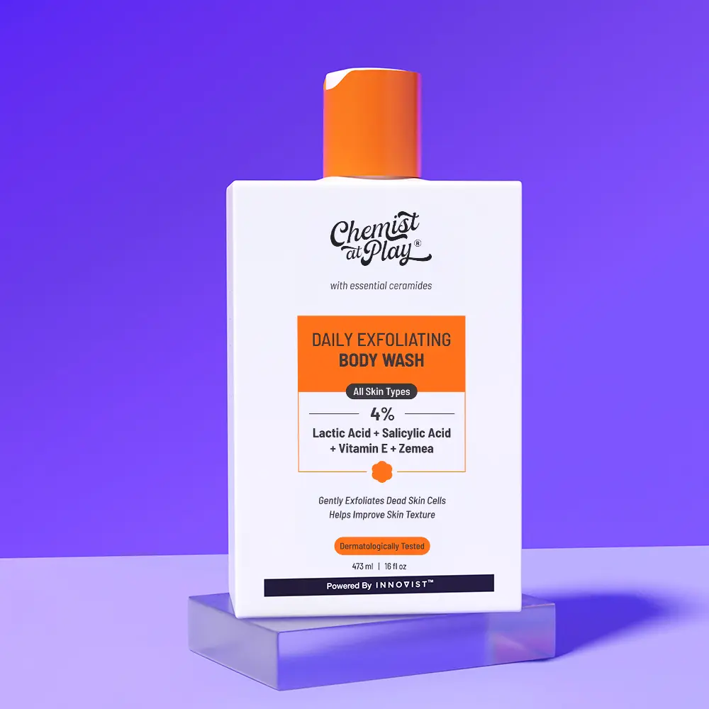Exfoliating Body Wash with Lactic Acid - 16fl oz | Gently exfoliates | Helps prevent strawberry skin & bumps