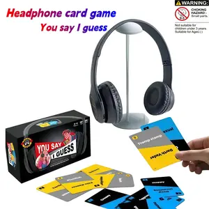 Interactive Party Card Game Toy, Adult Lip Reading Party Game, Fun Card Challenge for Ages 18+, Family Activities, Includes Headphones