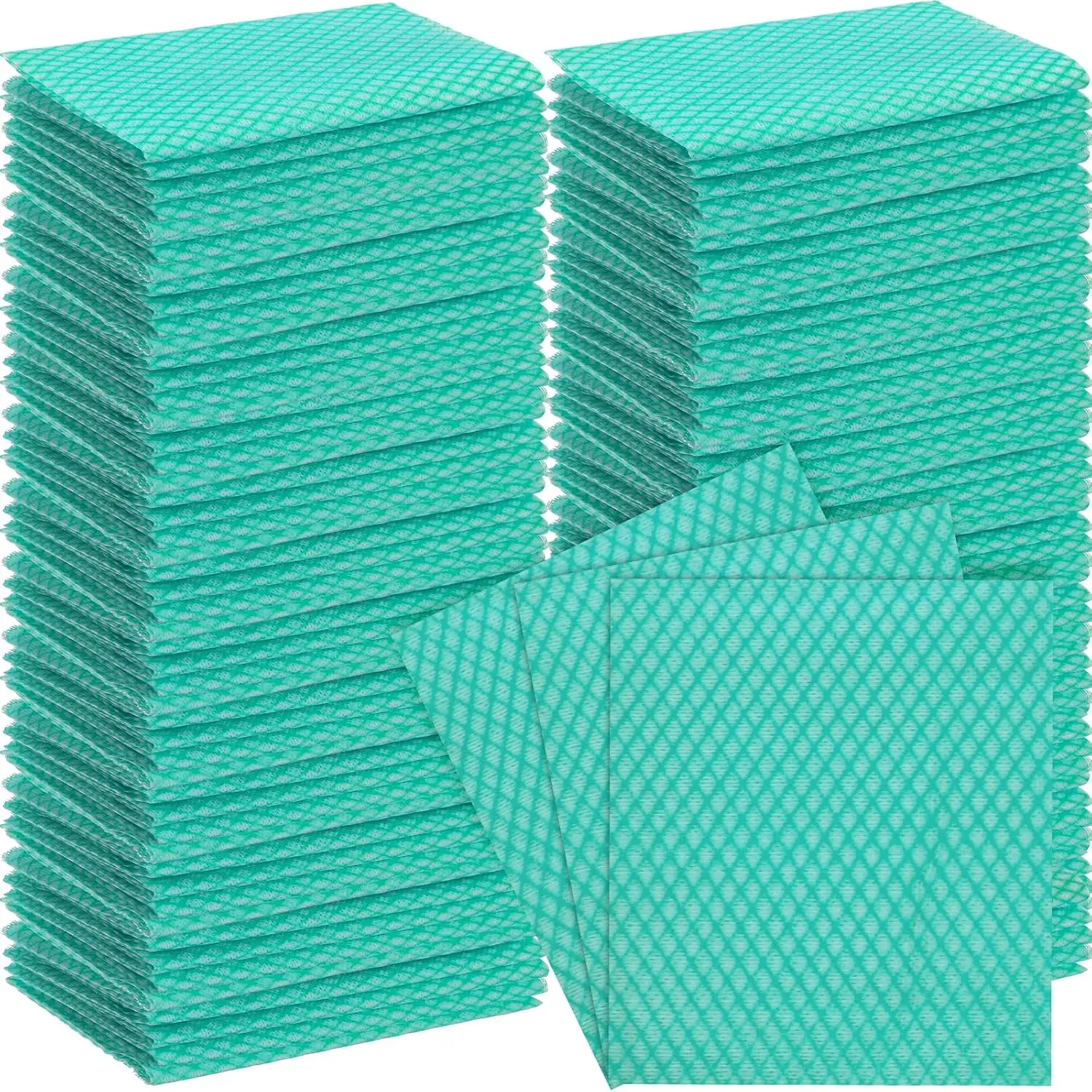 300 count Disposable Dish Cloths for Kitchen Disposable Cleaning Cloth and Towels Handy Cleaning Wipes Disposable Rags for Kitchen and Office(Green)